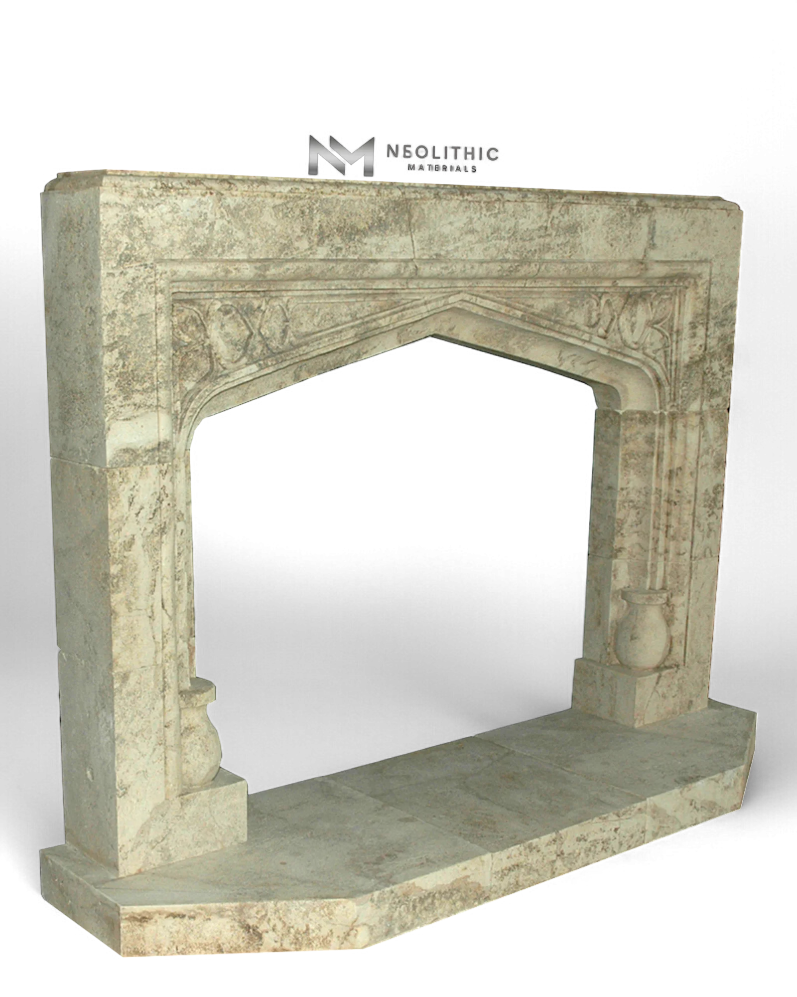 Limestone Fireplace Mantel - Image 2